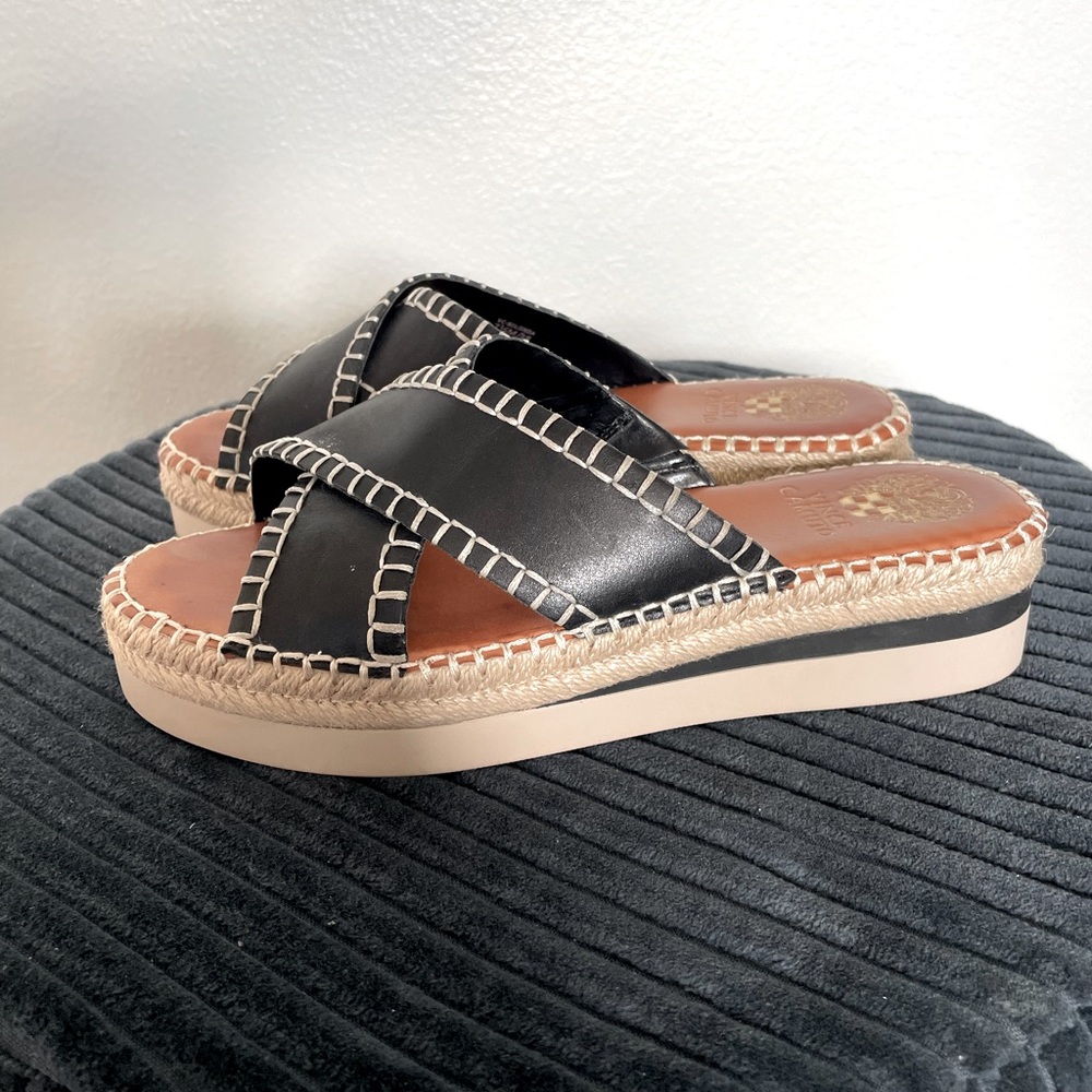 Vince Camuto Black Platform Sandals Womens 7.5